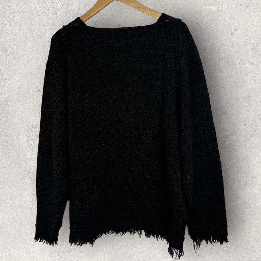 Free People Irresistible Wool Pullover Knit Sweater Fringe Bohemian XS Oversized - Picture 6 of 13